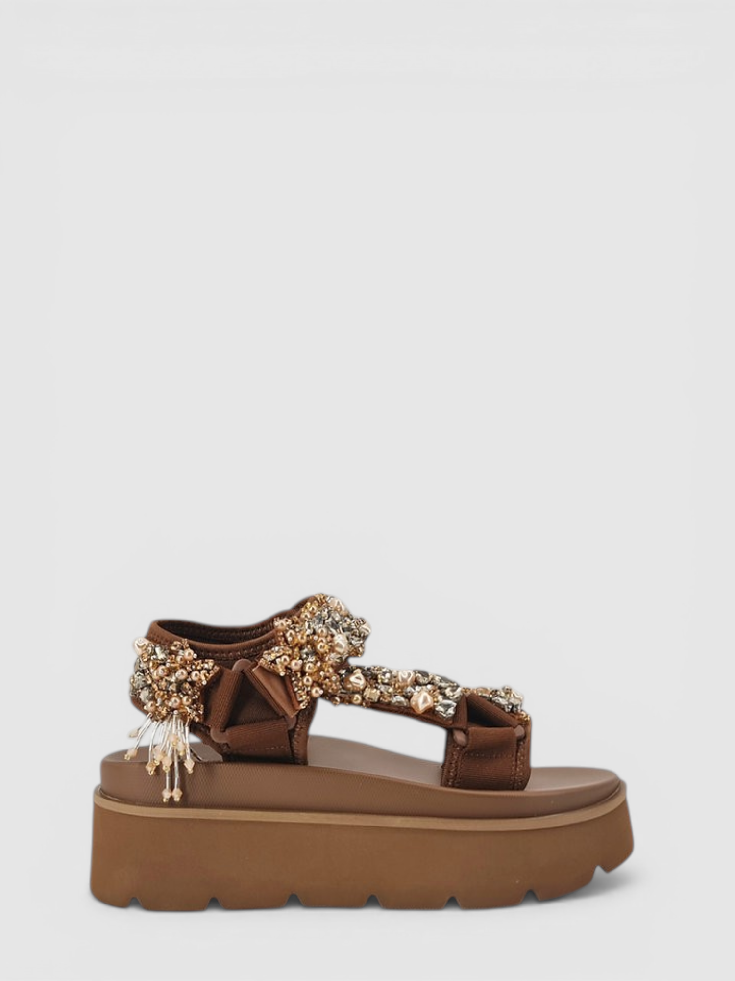 Sandália com Strass EKS-03H Castanho - NAN-KU  1