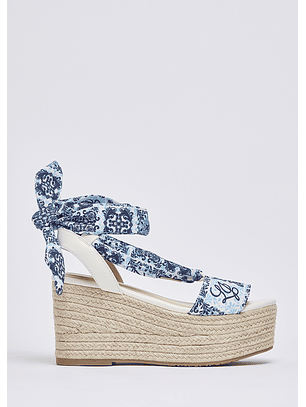 Sandália de Cunha Azulejos Azul - Liu Jo