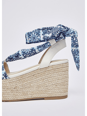 Sandália de Cunha Azulejos Azul - Liu Jo