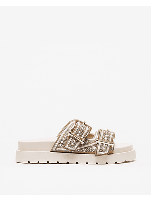 Chinel com Pedras RAYA Dourado - Buffalo 