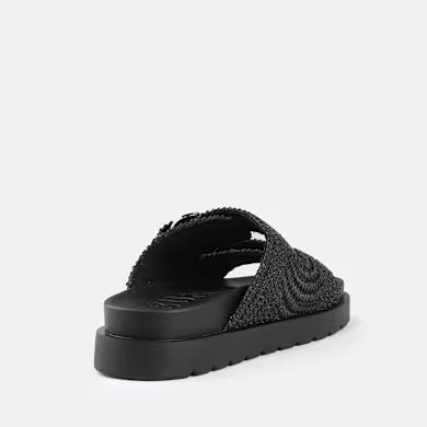 Chinelo RAYA em Ráfia Preto - Buffalo 2