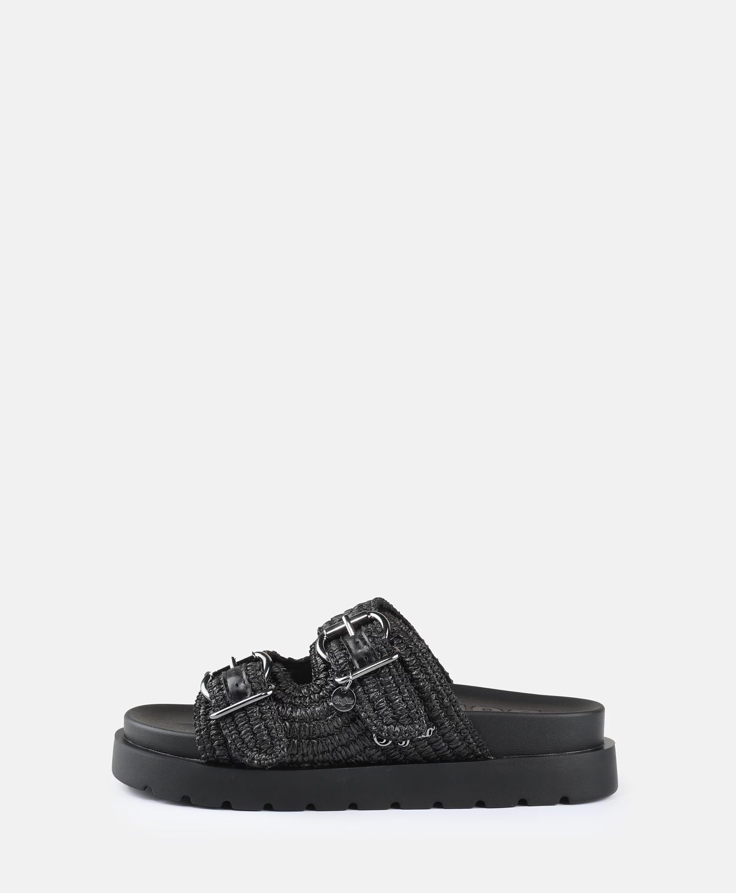 Chinelo RAYA em Ráfia Preto - Buffalo 1