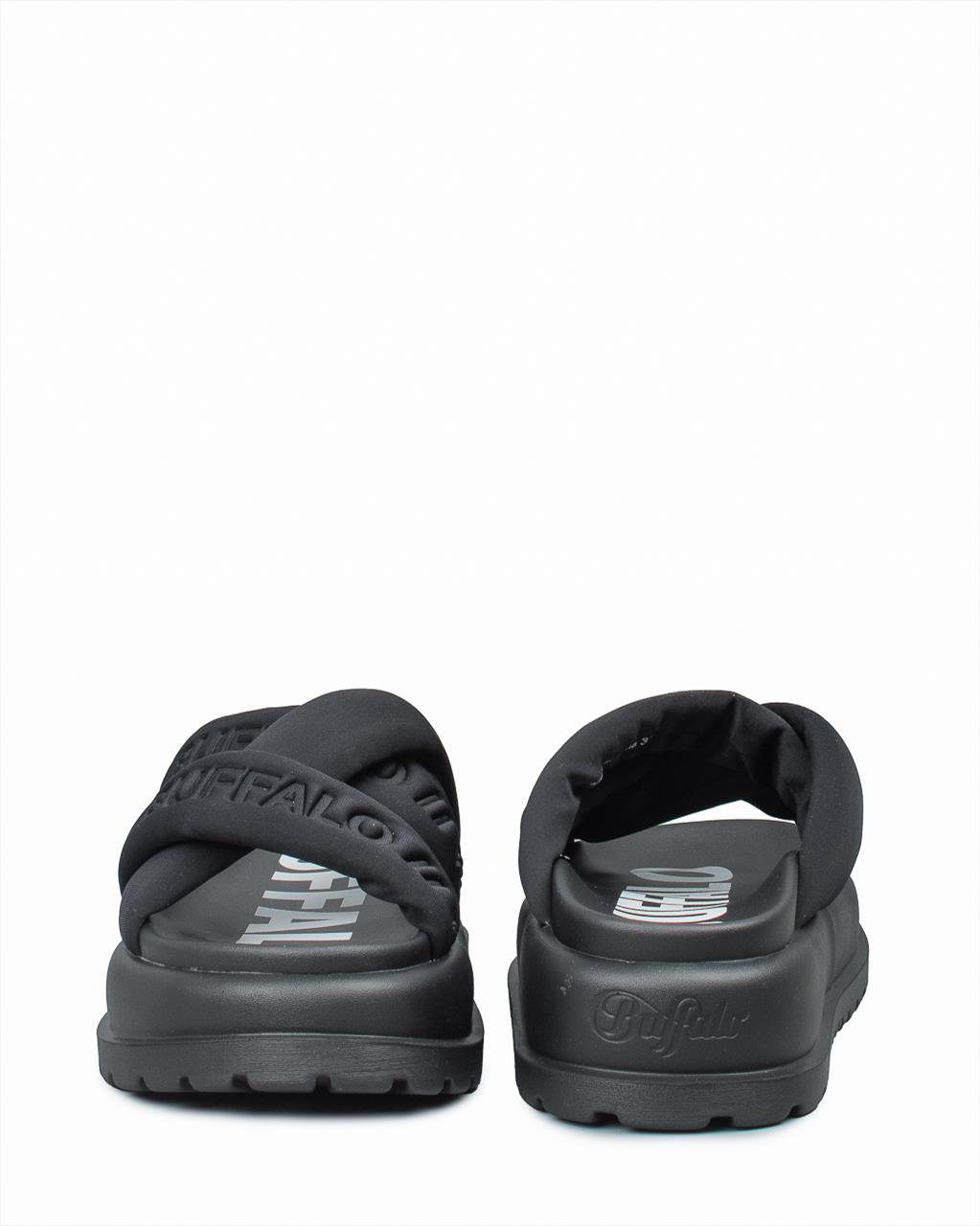 Chinelo de Plaforma Palma Cross Preto - Buffalo  2