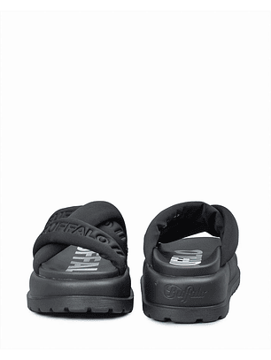 Chinelo de Plaforma Palma Cross Preto - Buffalo 