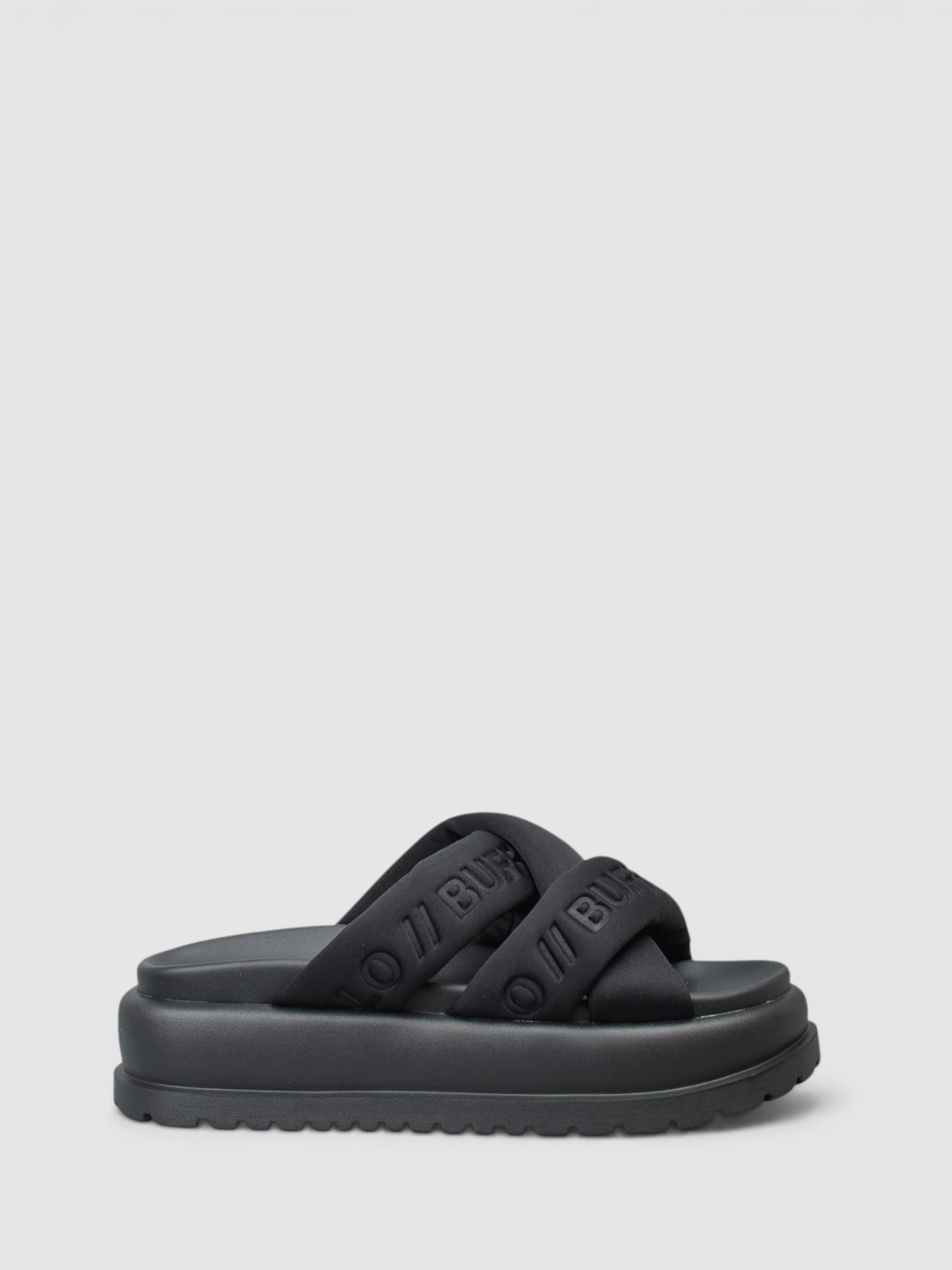 Chinelo de Plaforma Palma Cross Preto - Buffalo  1