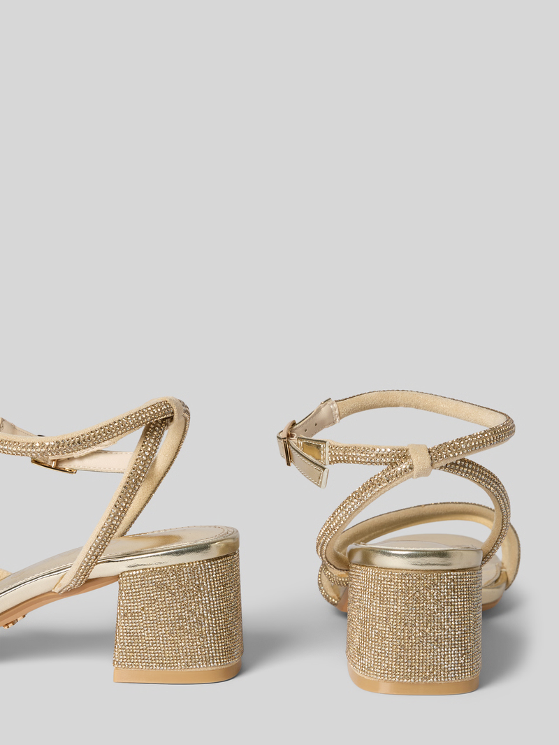 Sandália de Salto Lilly Spark Strass Dourado - Buffalo 4