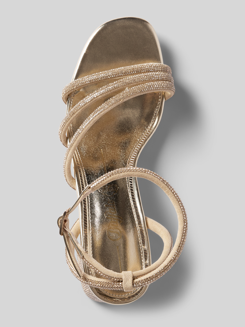 Sandália de Salto Lilly Spark Strass Dourado - Buffalo 5