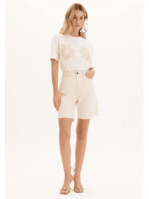 Calções Compridos Bege - Lança Perfume