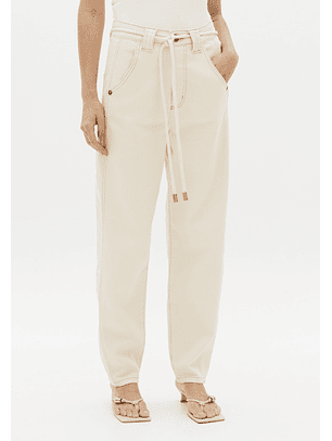 Calças Baggy Com Cinto Creme - Lança Perfume