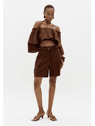 Calções Compridos Castanho - Lança Perfume