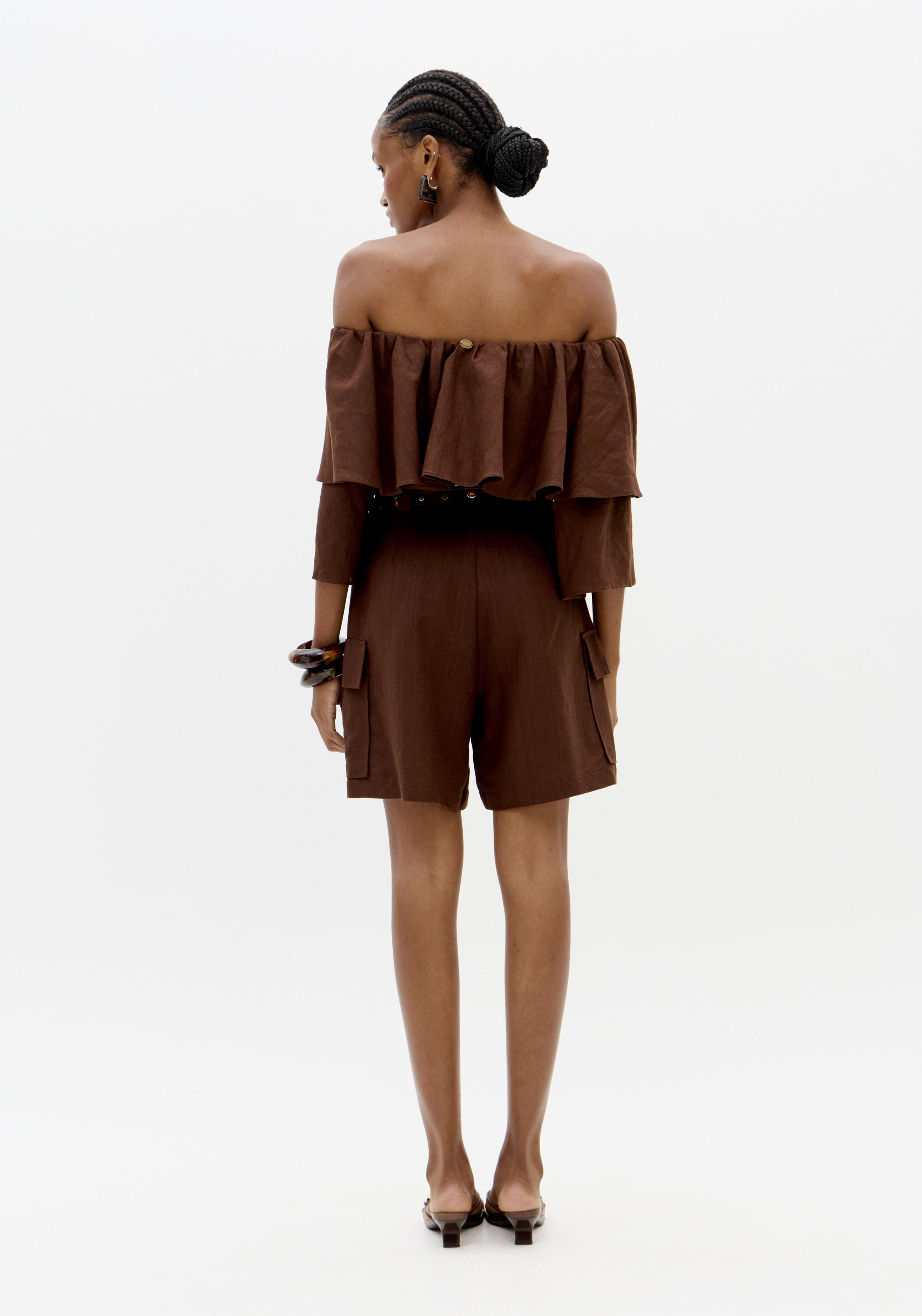 Calções Compridos Castanho - Lança Perfume 3