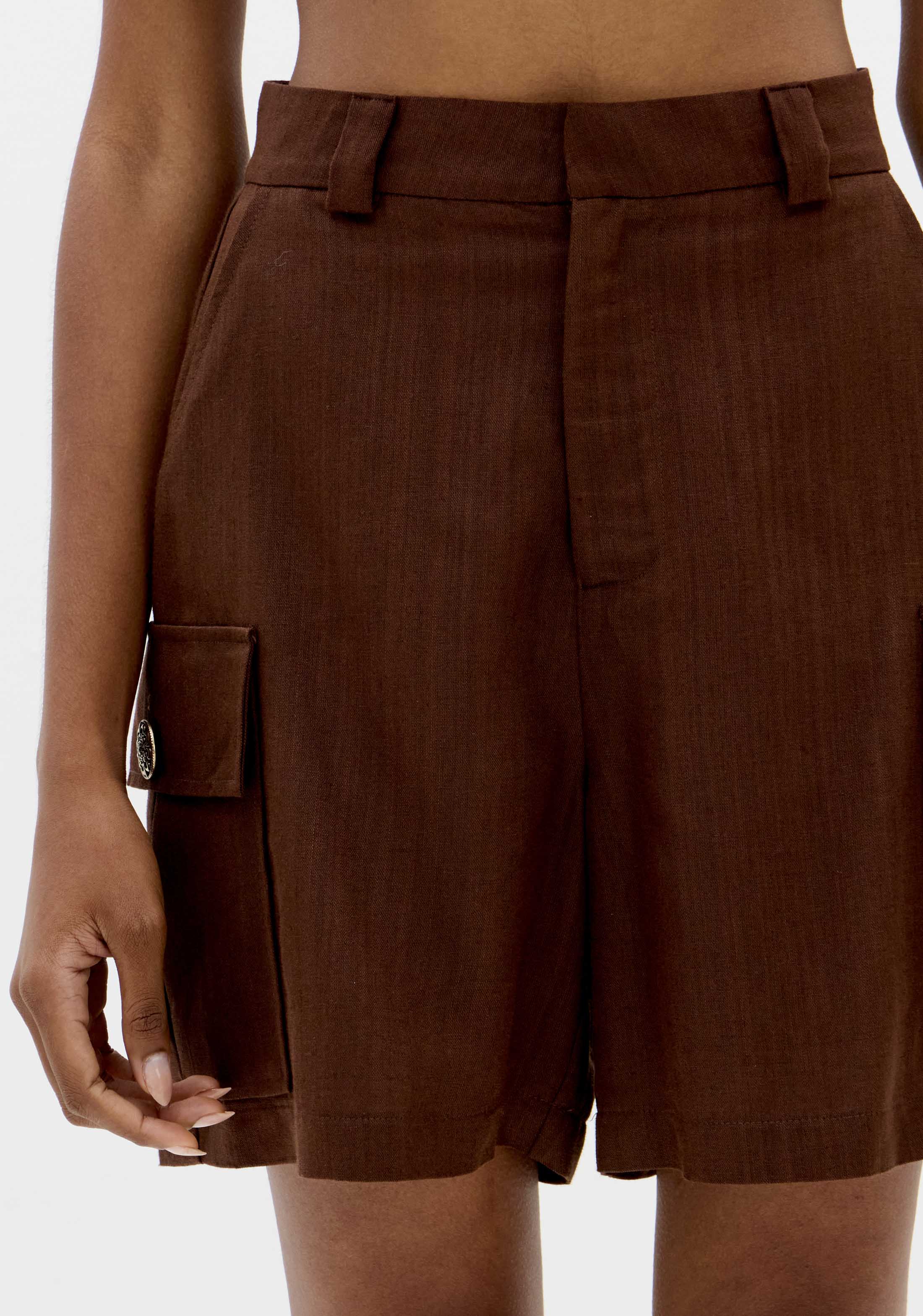 Calções Compridos Castanho - Lança Perfume 5