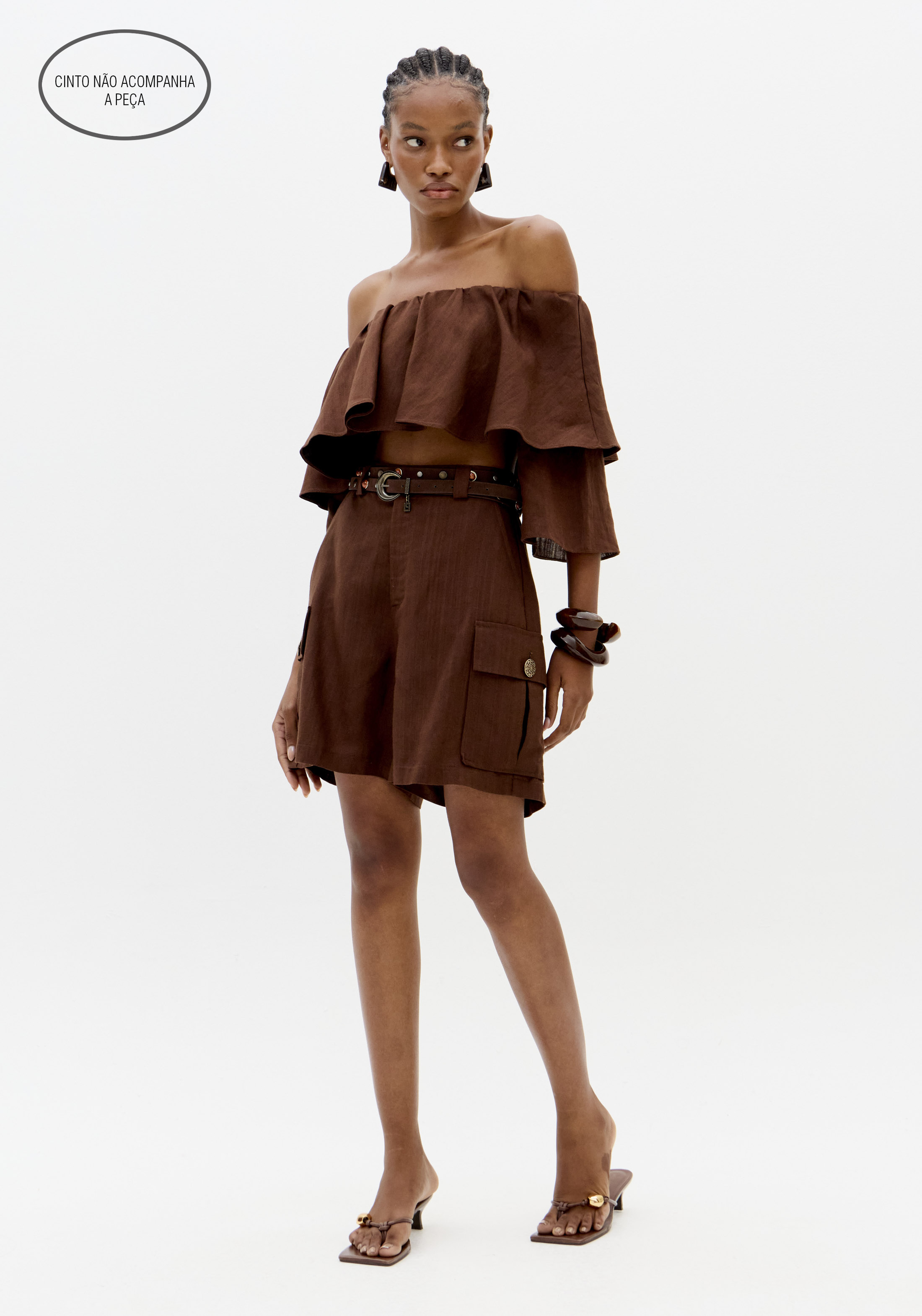 Calções Compridos Castanho - Lança Perfume 6