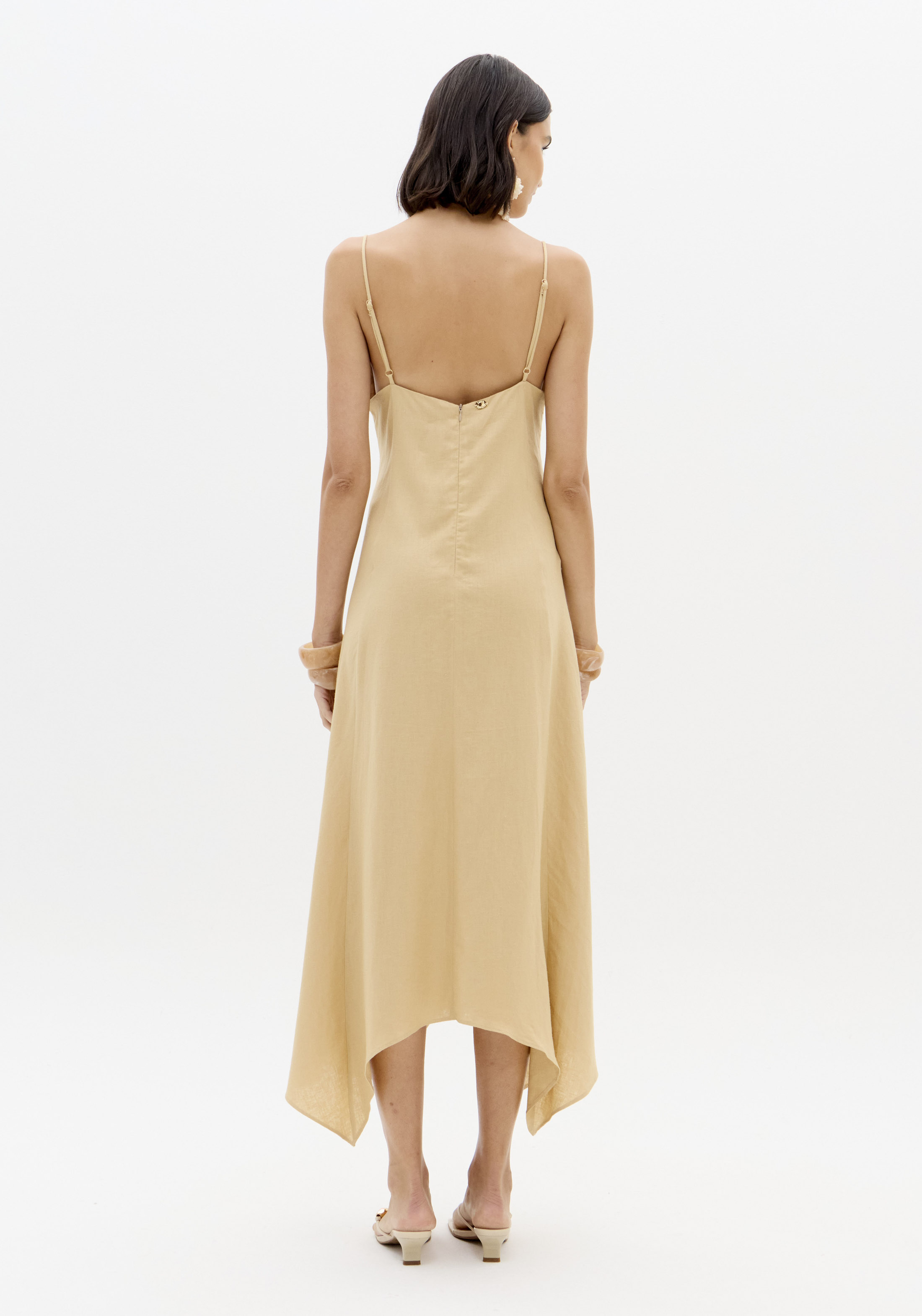 Vestido de Alças com Crochet Bege - Lança Perfume 3