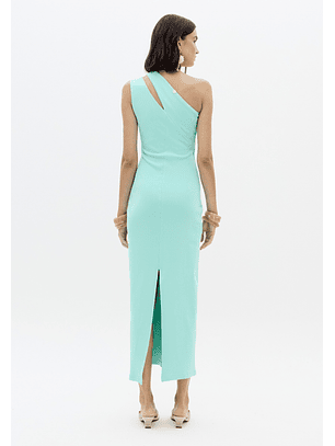 Vestido Comprido Canelado Turquesa - Lança Perfume