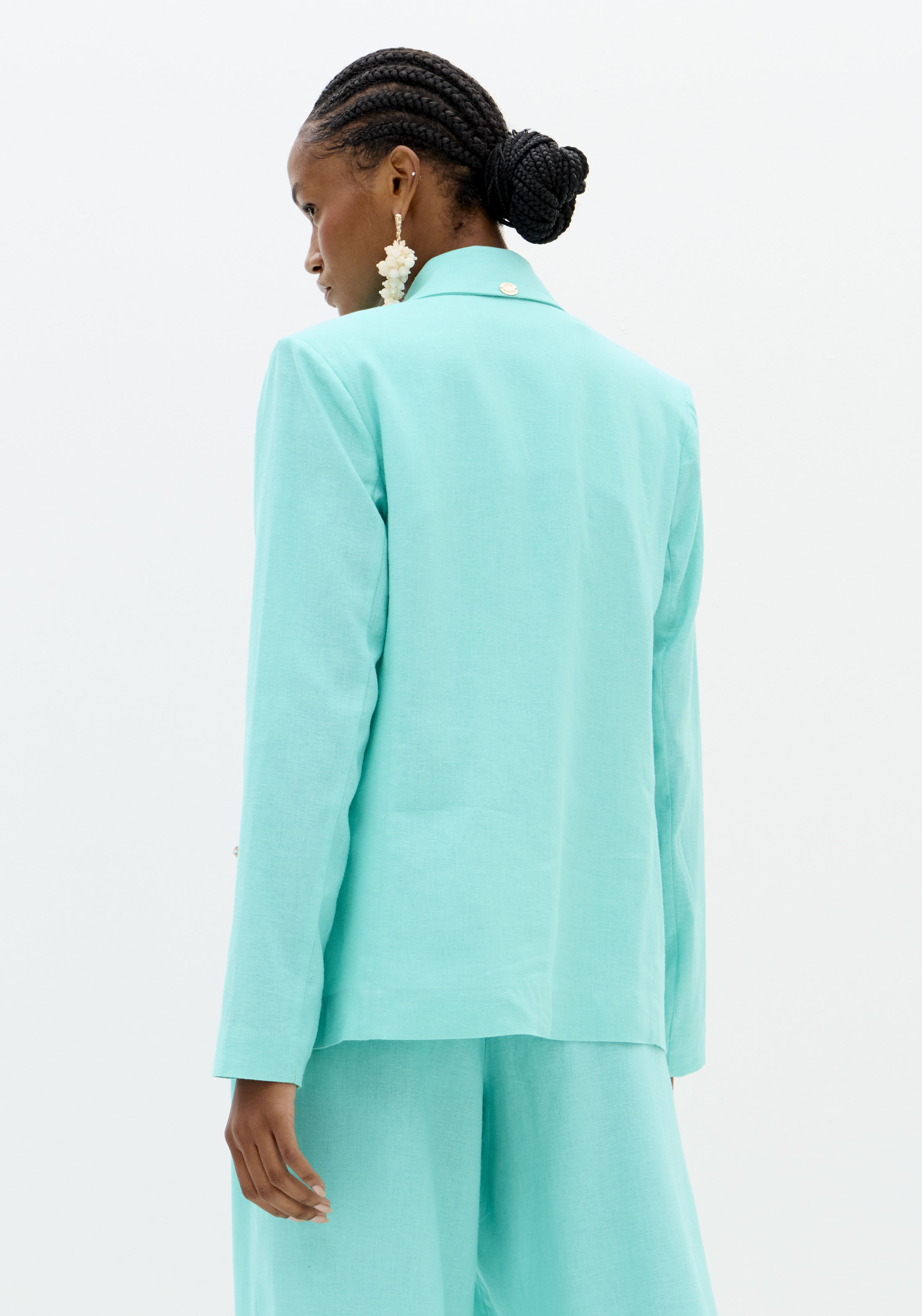 Blazer em Linho Turquesa - Lança Perfume  6