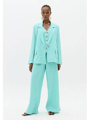 Blazer em Linho Turquesa - Lança Perfume 