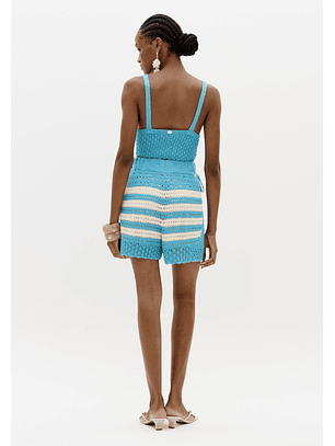 Top em Tricô Turquesa - Lança Perfume