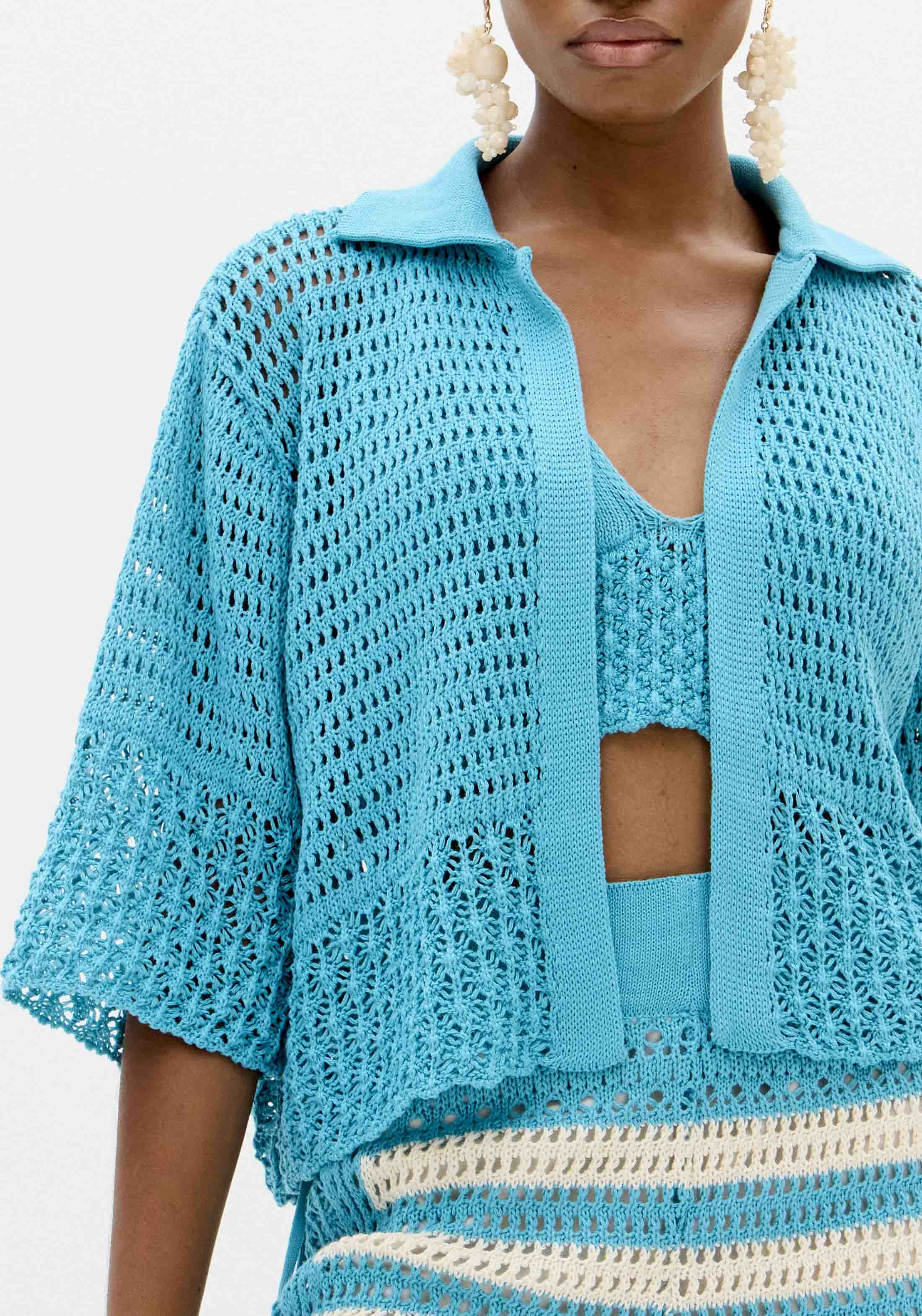 Camisa em Tricô Turquesa - Lança Perfume  2