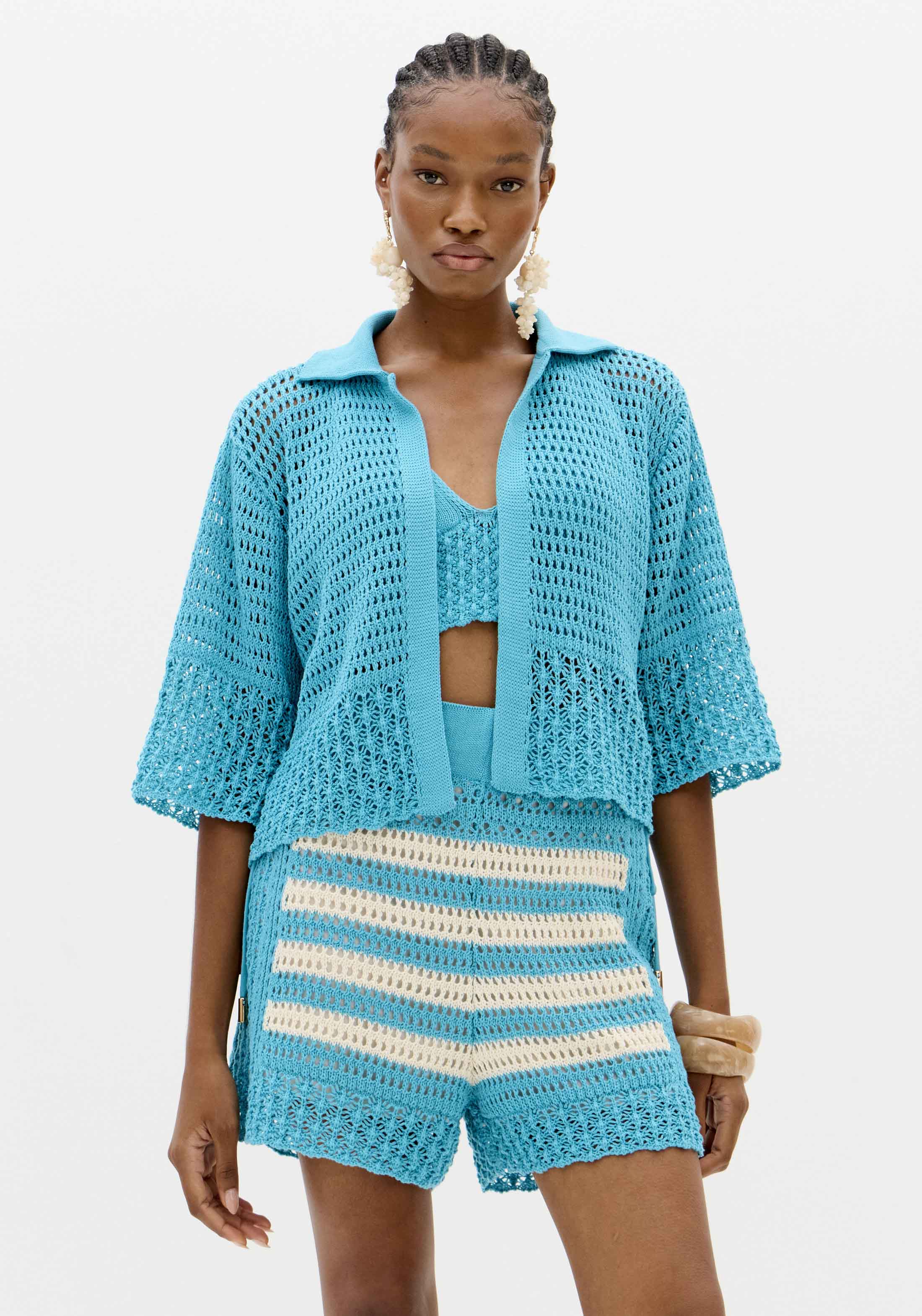 Camisa em Tricô Turquesa - Lança Perfume  1