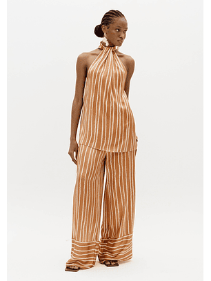 Calças Largas com Riscas Laranja - Lança Perfume