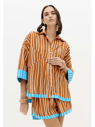 Camisa Riscas Laranja - Lança Perfume