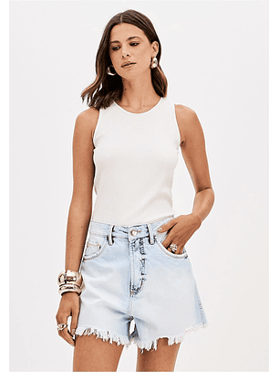 Calções em Ganga Clara - Lança Perfume