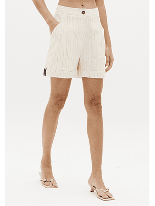 Calções Bege e Risca Azul - Lança Perfume