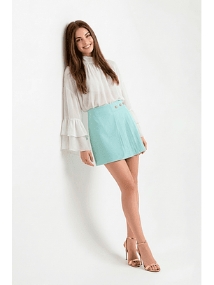 Saia com Pregas Azul - SAHOCO