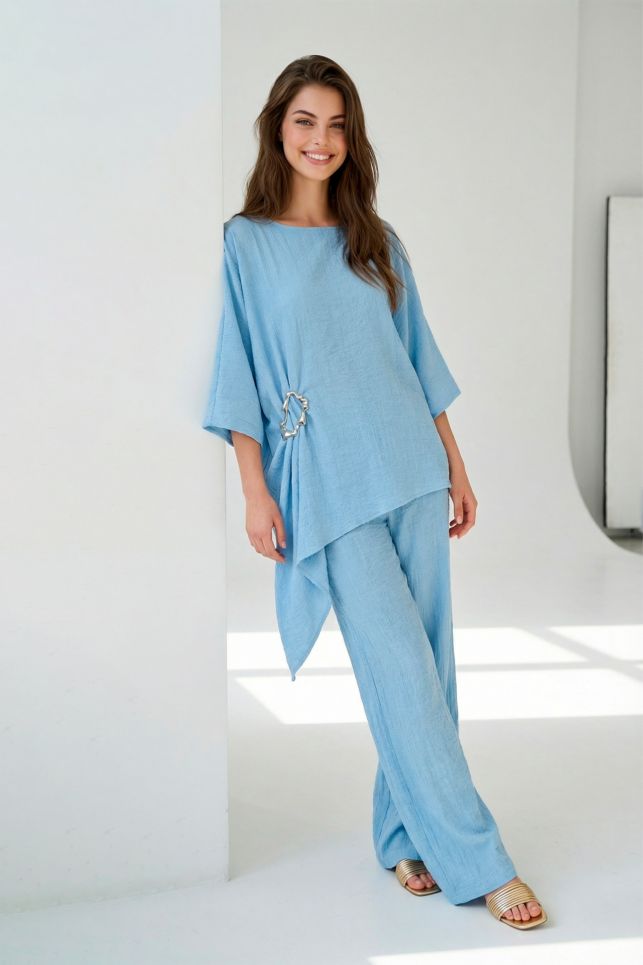 Blusa Túnica Azul - SAHOCO  2