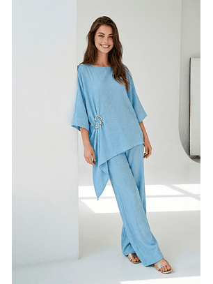 Blusa Túnica Azul - SAHOCO 