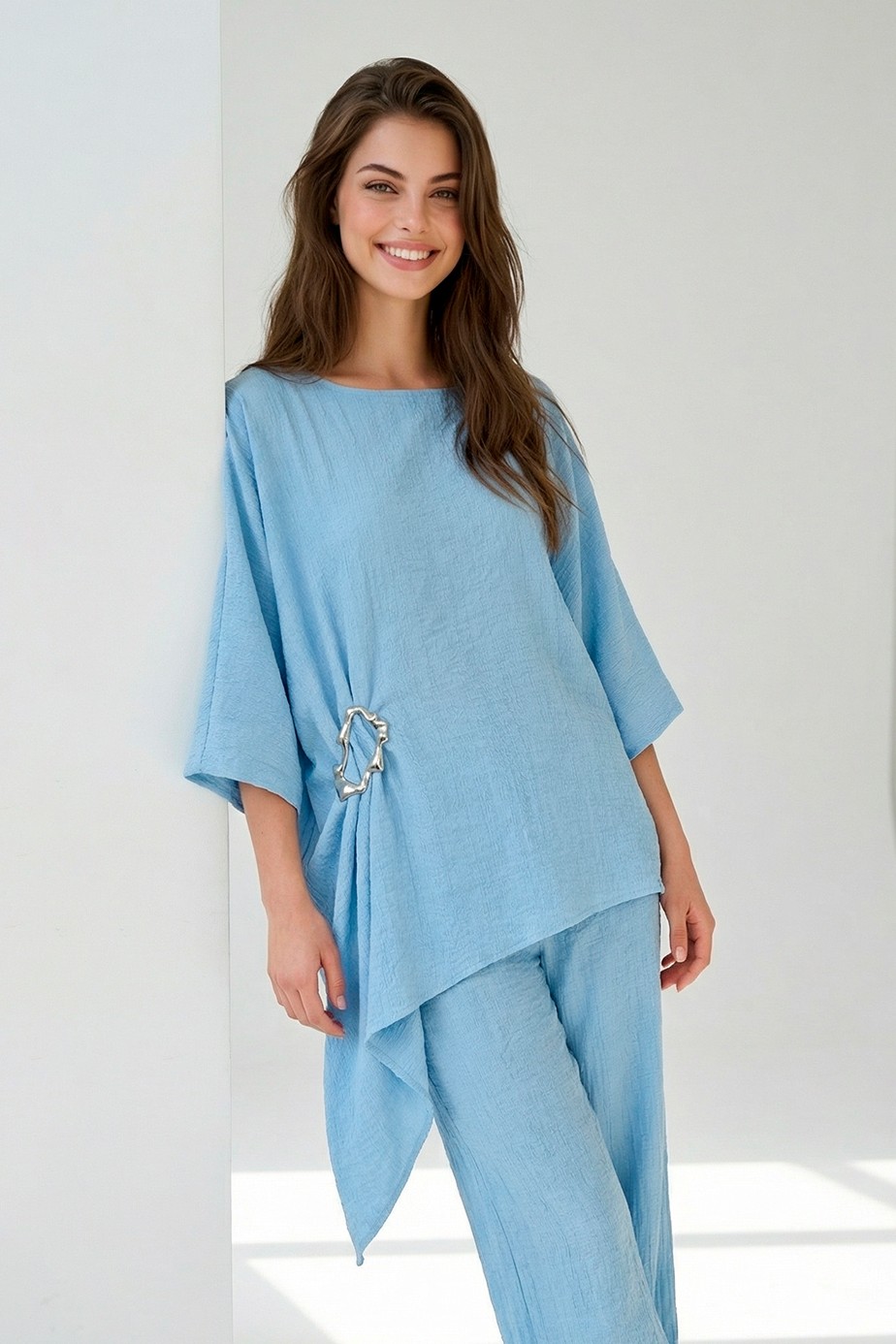 Blusa Túnica Azul - SAHOCO  1