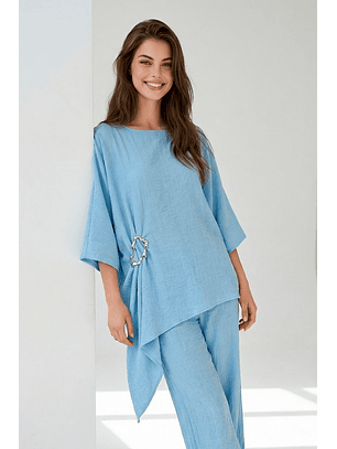 Blusa Túnica Azul - SAHOCO 