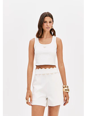 Top de Cavas Curto Branco - Lança Perfume 