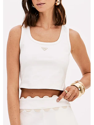 Top de Cavas Curto Branco - Lança Perfume 