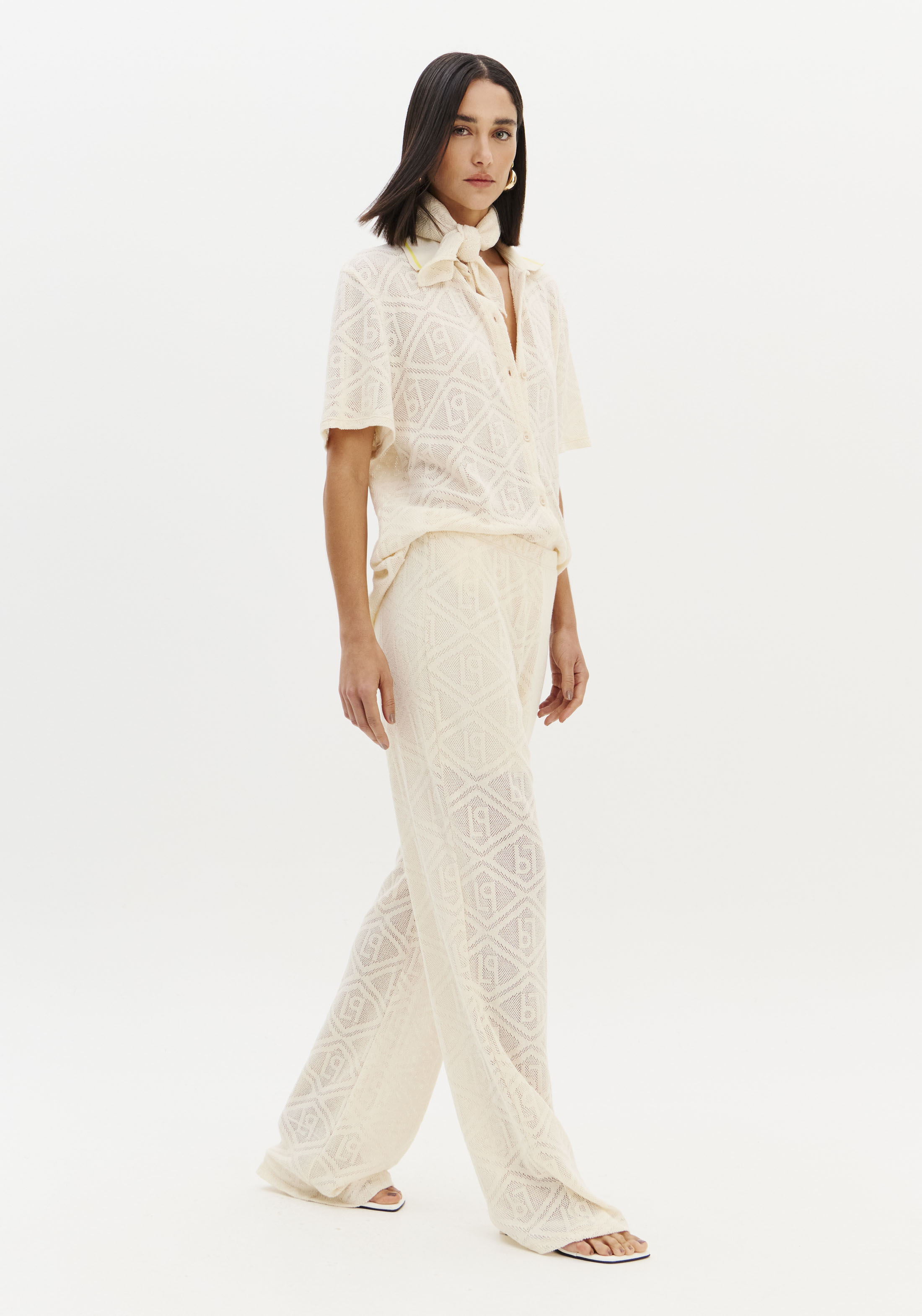 Calças em Rede Bege - Lança Perfume 4