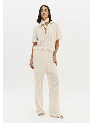 Calças em Rede Bege - Lança Perfume