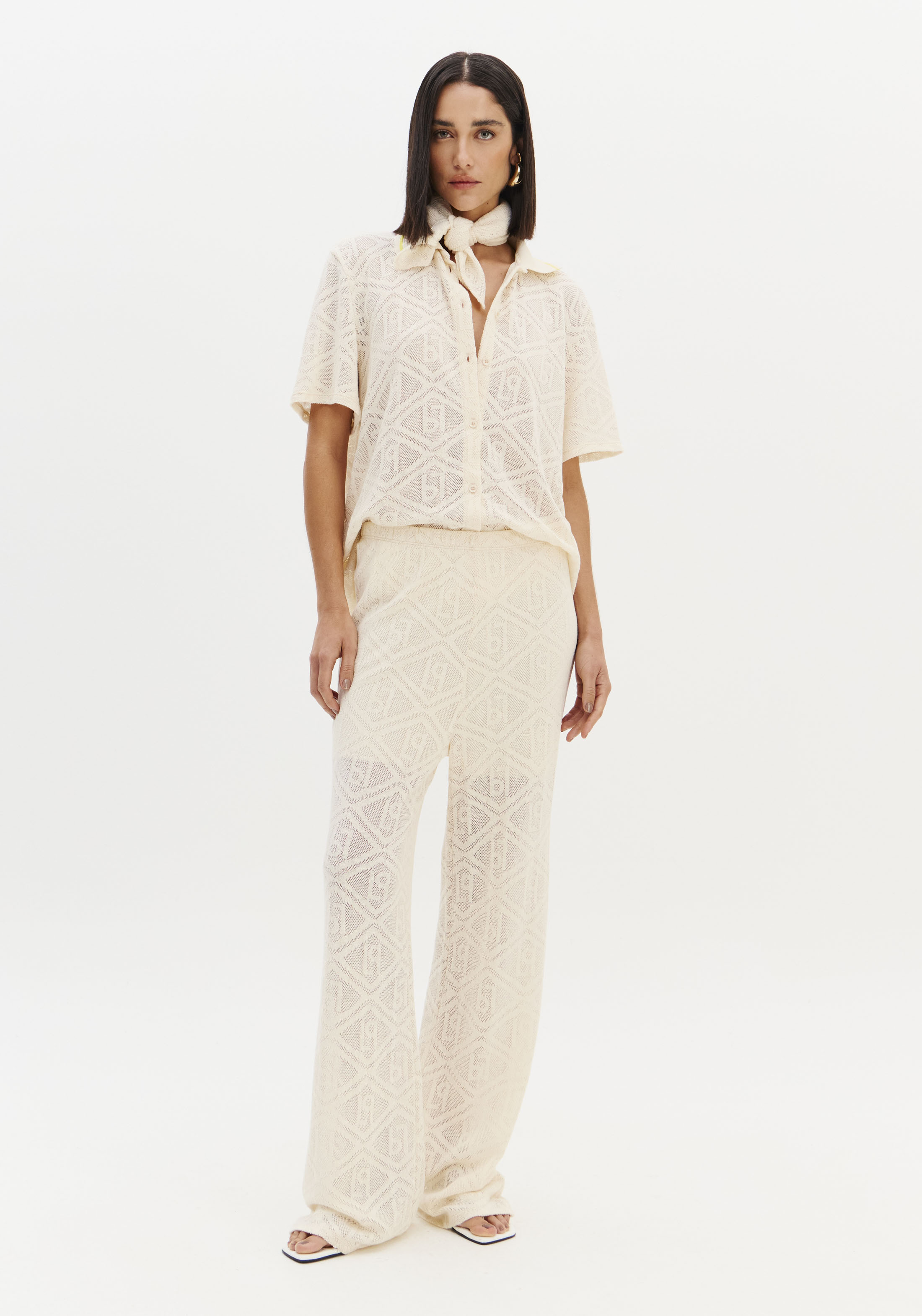 Camisa em Rede Bege - Lança Perfume 4