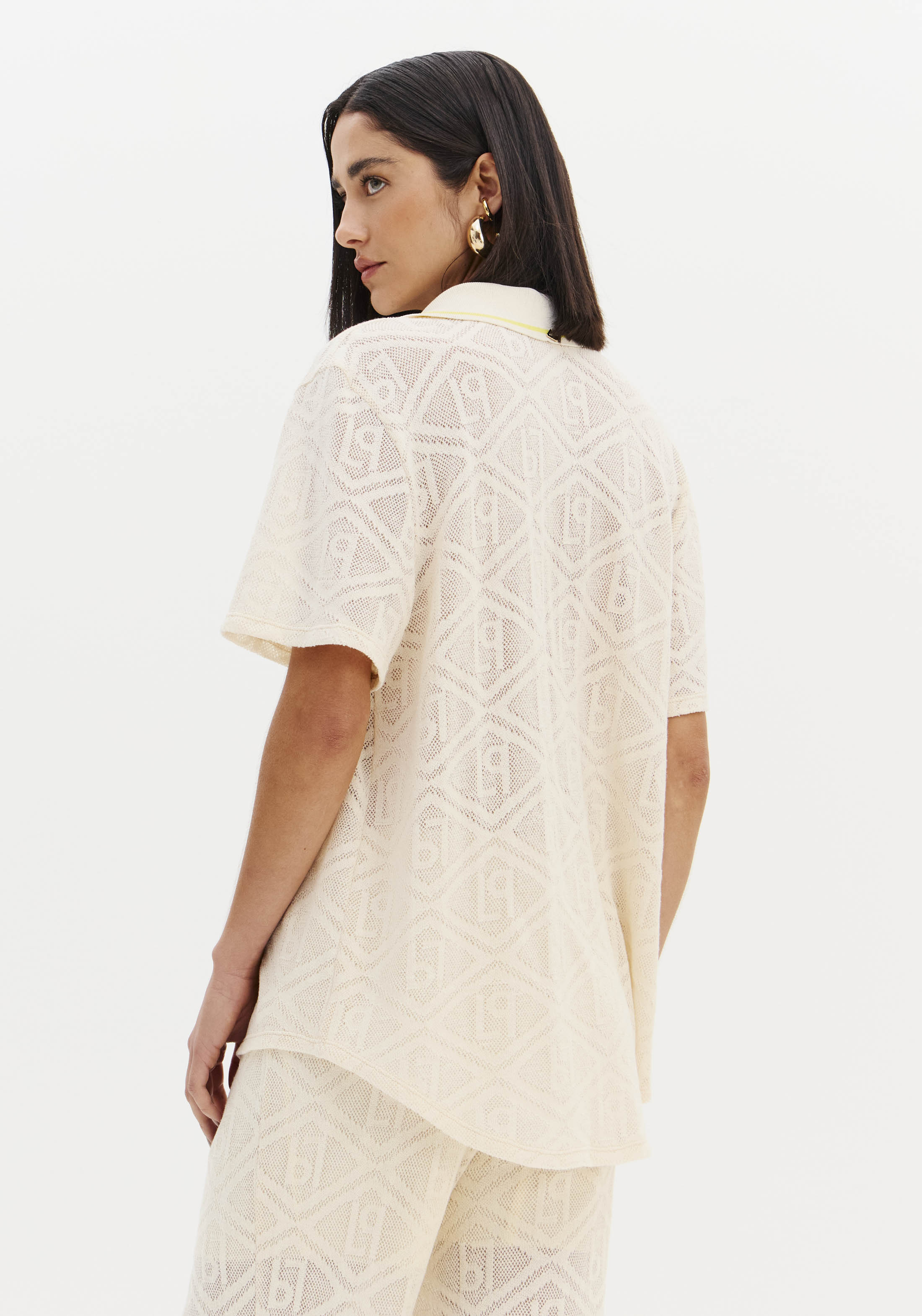 Camisa em Rede Bege - Lança Perfume 6