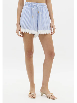 Calções com Renda Azul e Branco - Lança Perfume