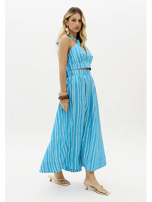 Saia Comprida LAYLINE PISINE Azul - Lança Perfume 