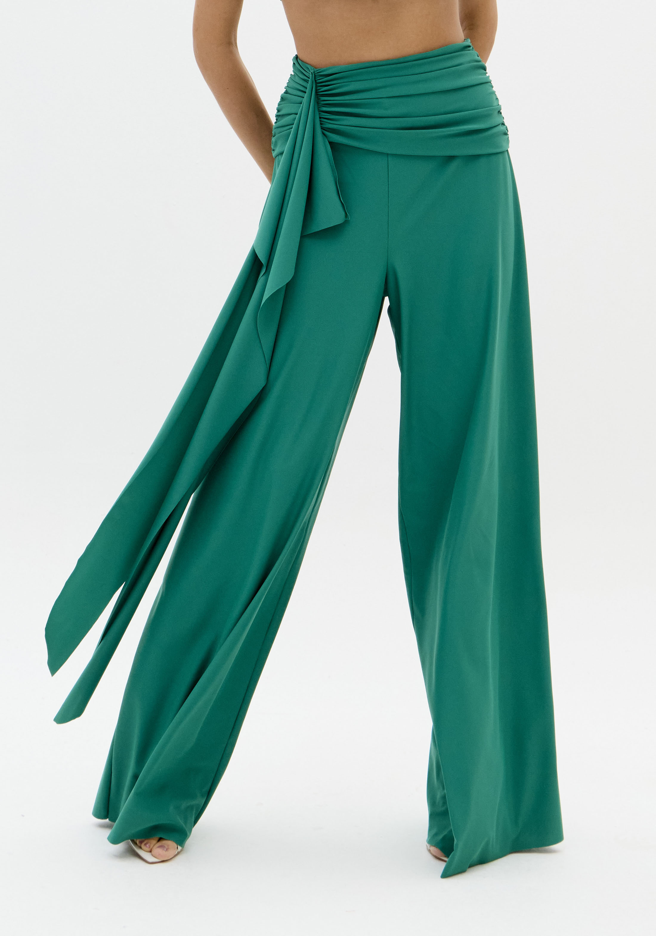 Calças Largas em Malha Fria Verde - Lança Perfume 1