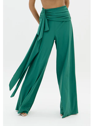 Calças Largas em Malha Fria Verde - Lança Perfume