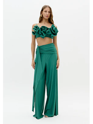 Top de Alças com Flores Verde - Lança Perfume