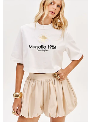 T-shirt Curta MARSEILLE Branco - Lança Perfume
