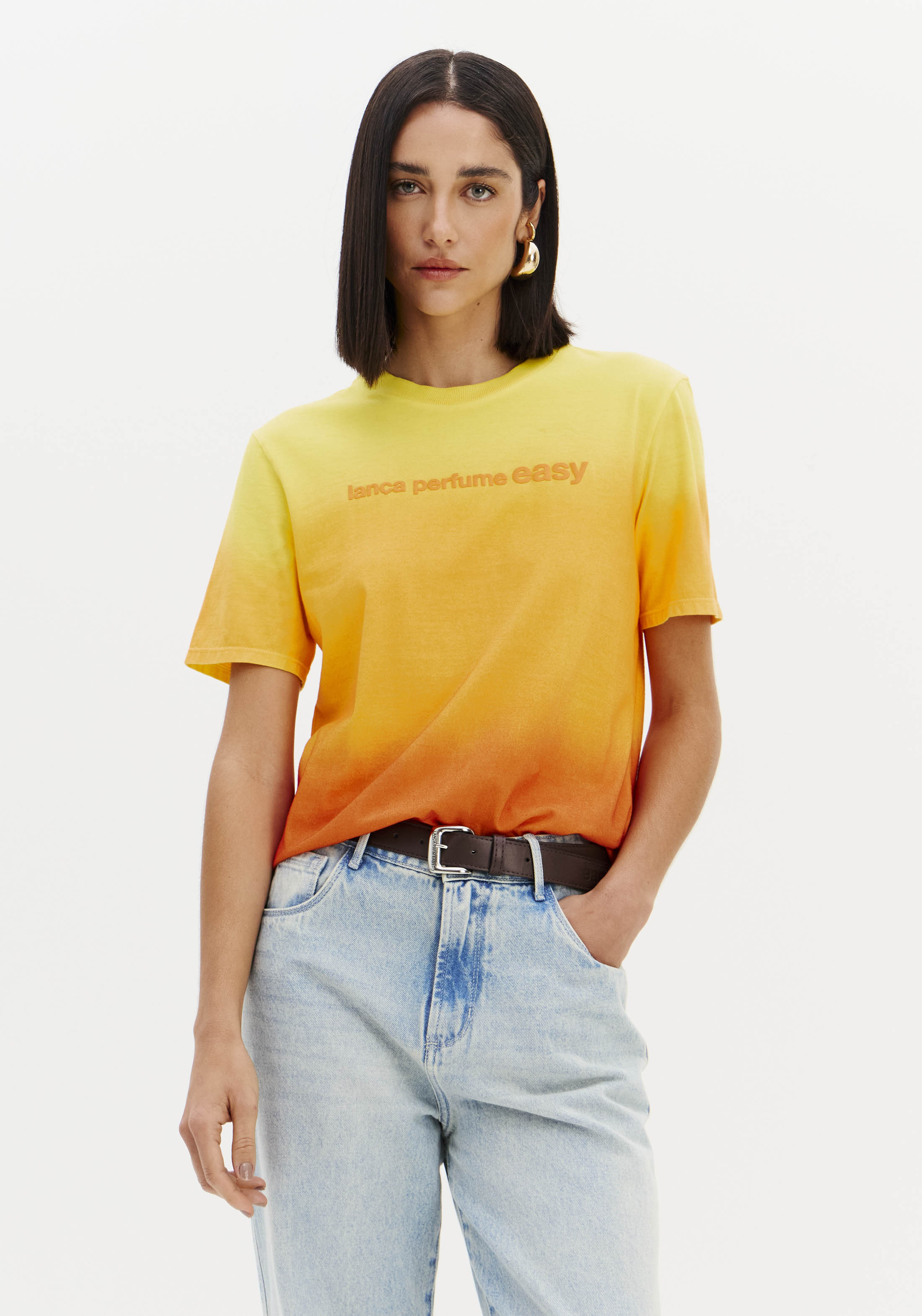 T-shirt Gradiante Laranja e Amarelo - Lança Perfume 2