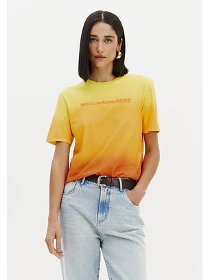T-shirt Gradiante Laranja e Amarelo - Lança Perfume