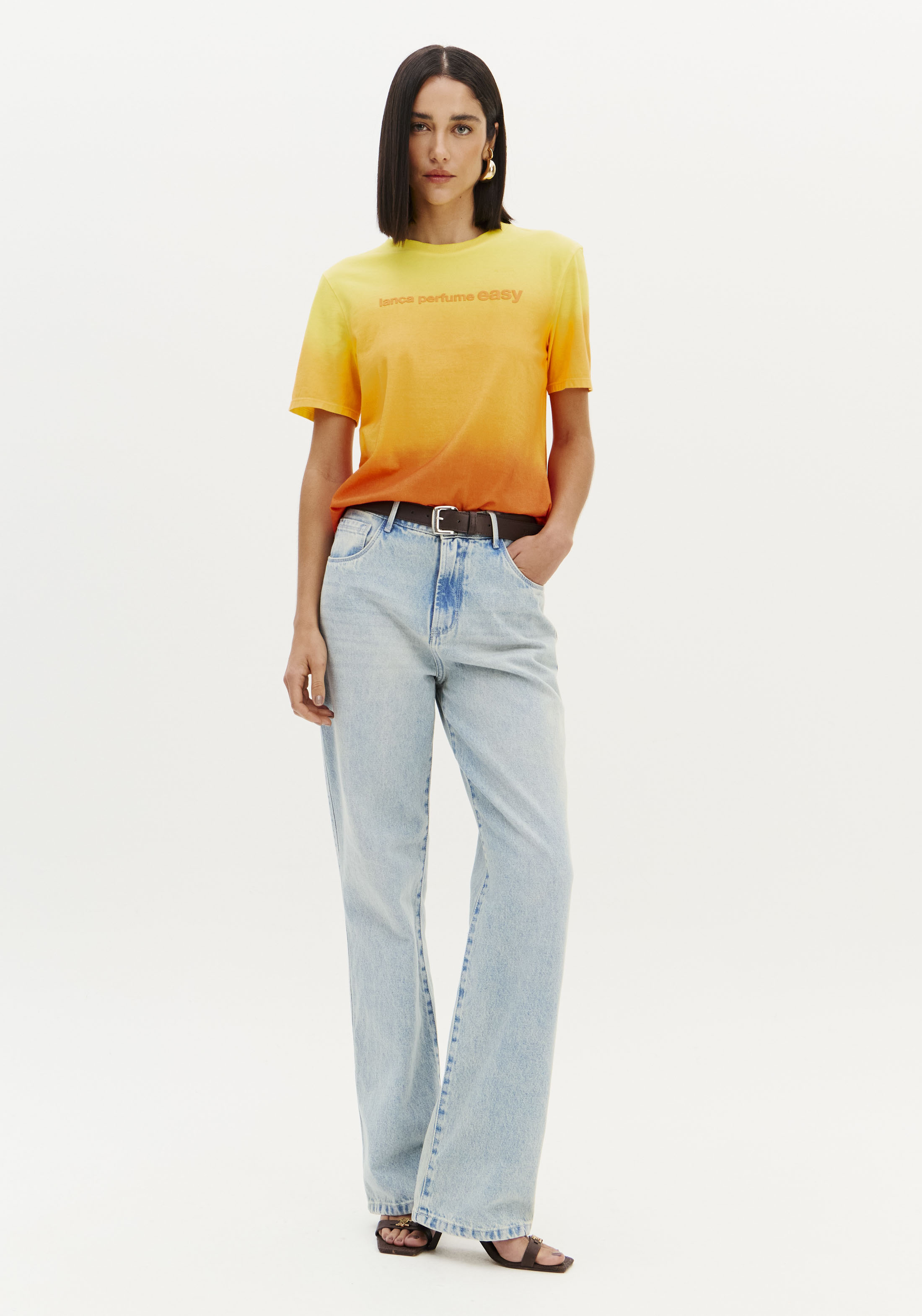 T-shirt Gradiante Laranja e Amarelo - Lança Perfume 4