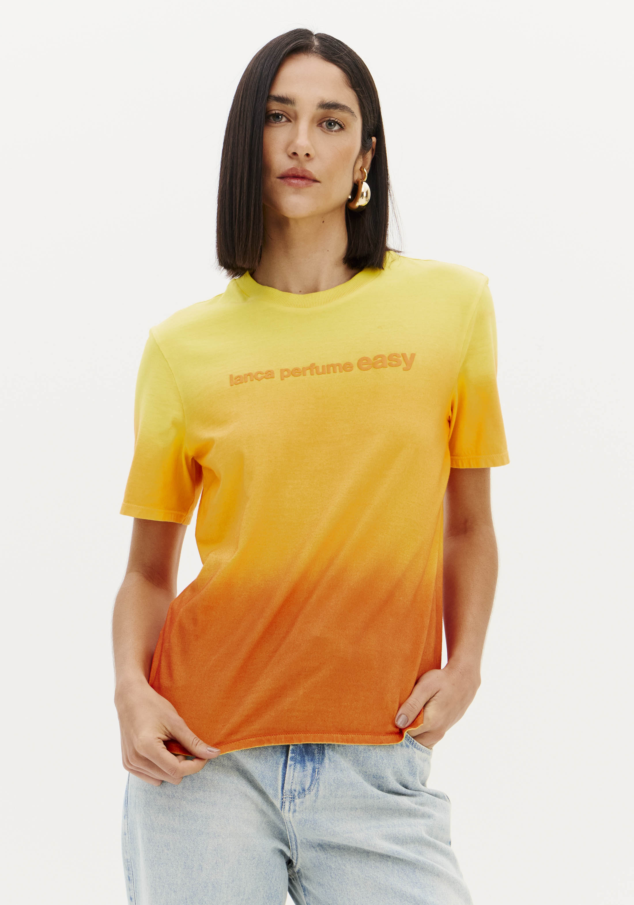 T-shirt Gradiante Laranja e Amarelo - Lança Perfume 1
