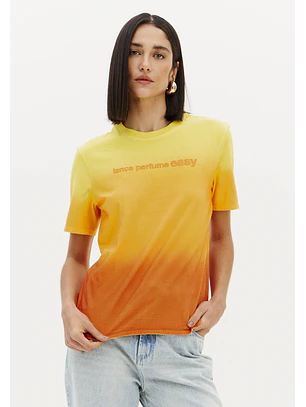 T-shirt Gradiante Laranja e Amarelo - Lança Perfume